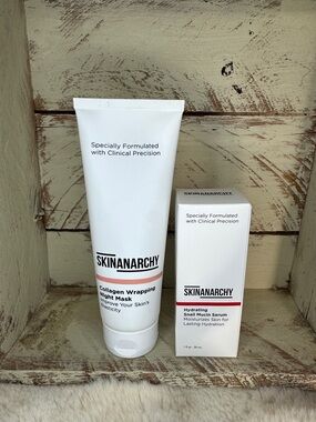 Snail Mucin Serum + Collagen Night Mask Hydrating Skincare Set Glass Skin Glow